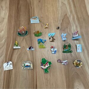 Lot of 17 Vintage Collection of Minnesota Lions Club Memorabilia Pins ‘81-‘83